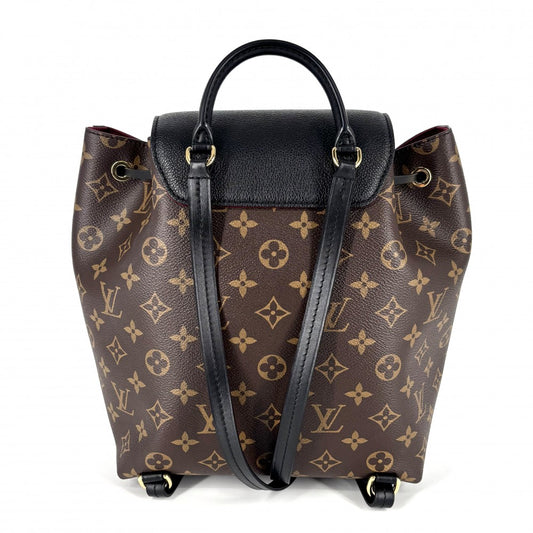 【開店SALE】 LOUIS VUITTON ルイヴィトン リュック モノグラム モンスリ NM PM バックパック かばん 鞄 M45515 ブラウン 茶 ブラック 黒 ゴールド金具 レディース【中古品】