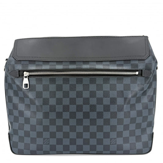 LOUIS VUITTON ルイヴィトン ショルダーバッグ メッセンジャーグリニッジ ビジネスバッグ N41348 ネイビー 紺 ブラック 黒 シルバー金具 メンズ【中古品】