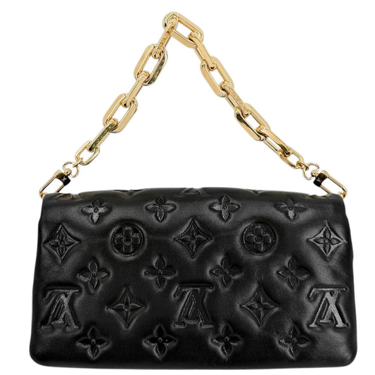 【開店SALE】 LOUIS VUITTON ルイヴィトン 2WAY ハンドバッグ ショルダーバッグ モノグラム ポシェットクッサン 小さめ ミニバッグ M83359 ラムレザー ブラック 黒 ゴールド金具 レディース【中古品】
