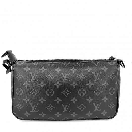 LOUIS VUITTON ルイヴィトン ショルダーバッグ モノグラムエクリプス ポシェットアクセソワールXL Pochette Accessoires M11741 ブラック 黒 ブラック金具 メンズ【中古品】