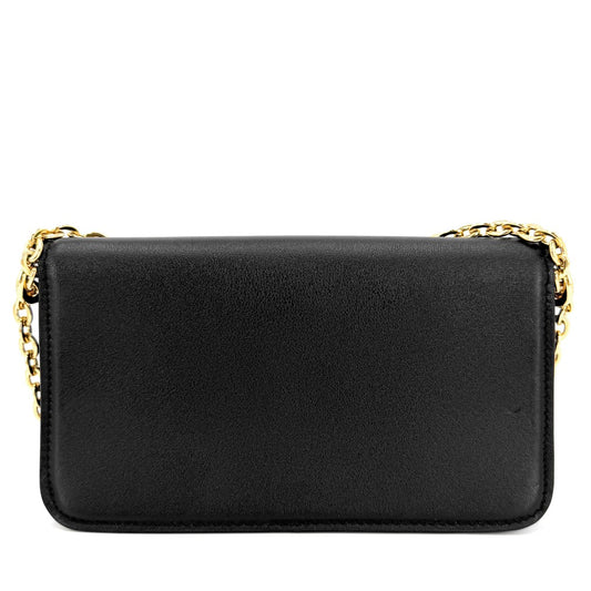 LOUIS VUITTON ルイヴィトン チェーンウォレット LVブルーム ウォレット オン チェーン 2WAY ショルダーバッグ M14564 レザー ブラック 黒 ゴールド×シルバー金具 レディース【中古品】
