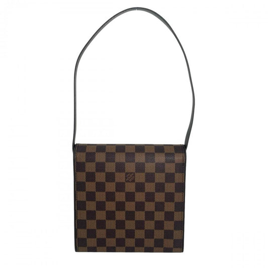 LOUIS VUITTON ルイヴィトン ハンドバッグ ダミエ・エベヌ トライベッカ・ミニ N51162 PVCコーティングキャンバス レザー ブラウン 茶 ゴールド金具 レディース【中古品】