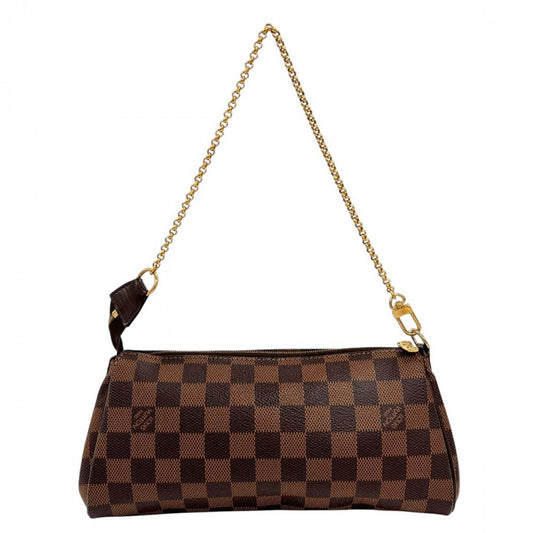 LOUIS VUITTON ルイヴィトン ハンドバッグ ダミエ・エベヌ エヴァ N55213 ダミエキャンバス レザー ブラウン 茶 ゴールド金具 レディース【中古品】