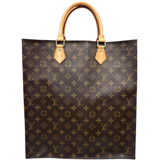 【開店SALE】 LOUIS VUITTON ルイヴィトン トートバッグ モノグラム サックプラ ハンドバッグ ビジネスバッグ Sac Plat かばん 鞄 M51140 ブラウン 茶 ゴールド金具 レディース【中古品】