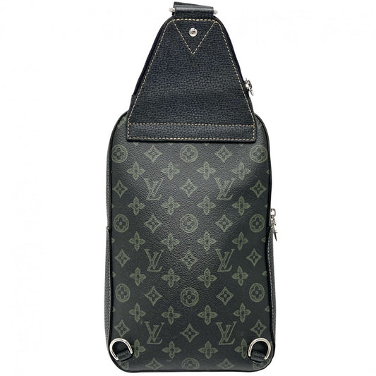 LOUIS VUITTON ルイヴィトン ショルダーバッグ モノグラムレコード アヴェニュー・スリングバッグ ボディバッグ かばん 鞄 M46344 ブラック 黒 グリーン 緑 シルバー金具 メンズ【中古品】