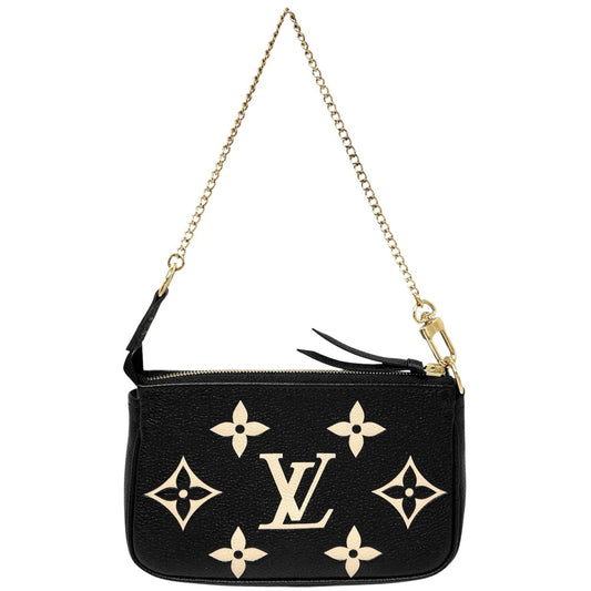 【開店SALE】 LOUIS VUITTON ルイヴィトン ハンドバッグ ミニ ポシェット アクセソワール バイカラー アクセサリーポーチ M80732 モノグラムアンプラント ブラック 黒 ゴールド金具 レディース【中古品】