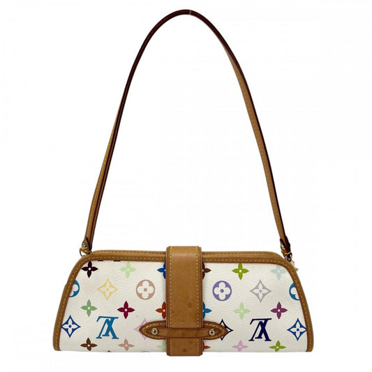 LOUIS VUITTON ルイヴィトン 2WAY モノブラムマルチカラー シャーリー ショルダーバック クラッチバック M40049 ホワイト 白 ゴールド金具 レディース【中古品】