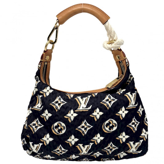 【開店SALE】 LOUIS VUITTON ルイヴィトン ハンドバッグ モノグラム ビュルPM クルーズライン ロープ M40238 ナイロン レザー ネイビー 紺 ゴールド金具 レディース【中古品】
