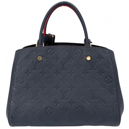 【開店SALE】 LOUIS VUITTON ルイヴィトン 2WAY モノグラムアンプラント モンテーニュMM ショルダーバッグ ハンドバッグ ネイビー 紺 M42746 マリーヌルージュ ゴールド金具 レディース【中古品】