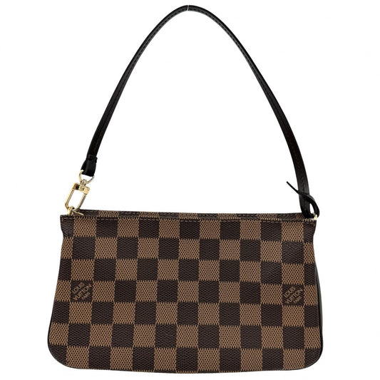 【開店SALE】 LOUIS VUITTON ルイヴィトン ハンドバッグ ナヴォナ アクセサリーポーチ N51983 ダミエキャンバス ブラウン 茶 ゴールド金具 レディース【中古品】