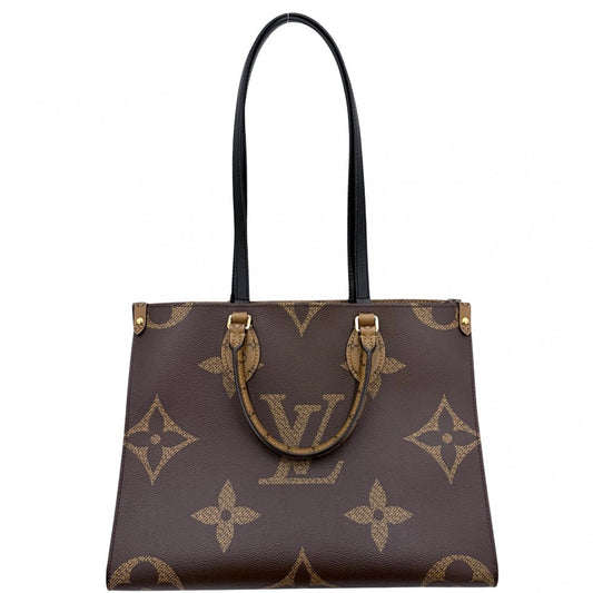LOUIS VUITTON ルイヴィトン 2WAY オンザゴーMM ハンドバッグ トートバッグ M45321 モノグラムジャイアント モノグラム・リバース ブラウン 茶 ゴールド金具 レディース【中古品】