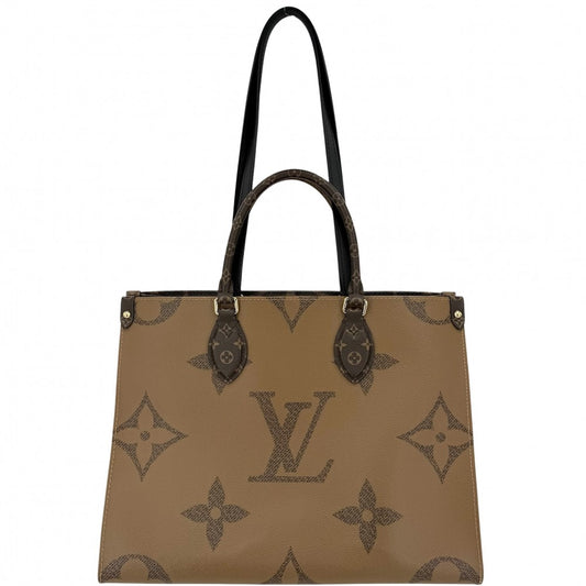LOUIS VUITTON ルイヴィトン 2WAY オンザゴーMM ハンドバッグ トートバッグ M45321 モノグラムジャイアント モノグラム・リバース ブラウン 茶 ゴールド金具 レディース【中古品】