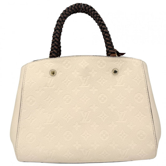 LOUIS VUITTON ルイヴィトン 2WAY モノグラムアンプラント モンテーニュMM ショルダーバッグ ハンドバッグ クリーム M53939 アイボリー ブラウン 茶 ゴールド金具 レディース【中古品】