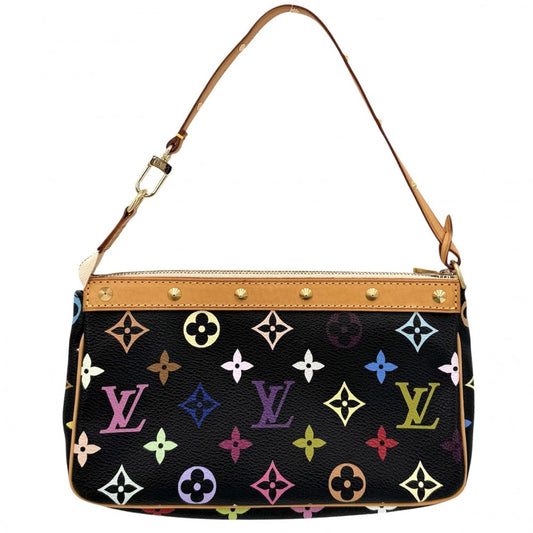【開店SALE】 LOUIS VUITTON ルイヴィトン ハンドバッグ ポシェットアクセソワール アクセサリーポーチ ブラック 黒 M92648 モノグラムマルチカラー ノワール マルチカラー ゴールド金具 レディース【中古品】
