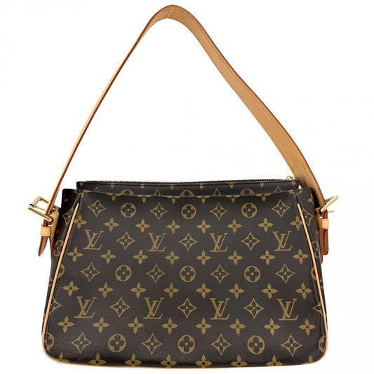 LOUIS VUITTON ルイヴィトン ショルダーバッグ モノグラム ヴィバシテGM セミショルダーバッグ M51163 ブラウン 茶 ゴールド金具 レディース【中古品】