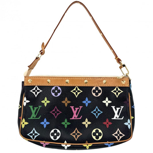 LOUIS VUITTON ルイヴィトン ハンドバッグ ポシェットアクセソワール アクセサリーポーチ ブラック 黒 M92648 モノグラムマルチカラー ノワール マルチカラー ゴールド金具 レディース【中古品】