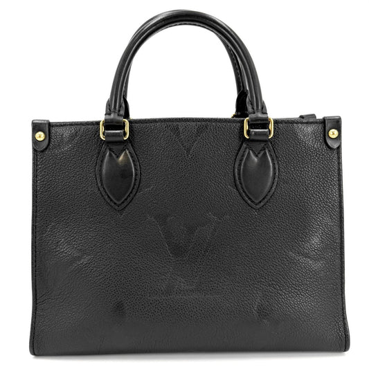 LOUIS VUITTON ルイヴィトン 2WAY オンザゴーPM ハンドバッグ ショルダーバッグ ミニバック ノワール M45653 モノグラムアンプラント ブラック 黒 ゴールド金具 レディース【中古品】