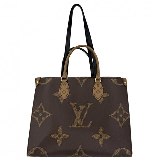【開店SALE】 LOUIS VUITTON ルイヴィトン 2WAY オンザゴーMM ハンドバッグ トートバッグ M45321 モノグラムジャイアント モノグラム・リバース ブラウン 茶 ゴールド金具 レディース【中古品】