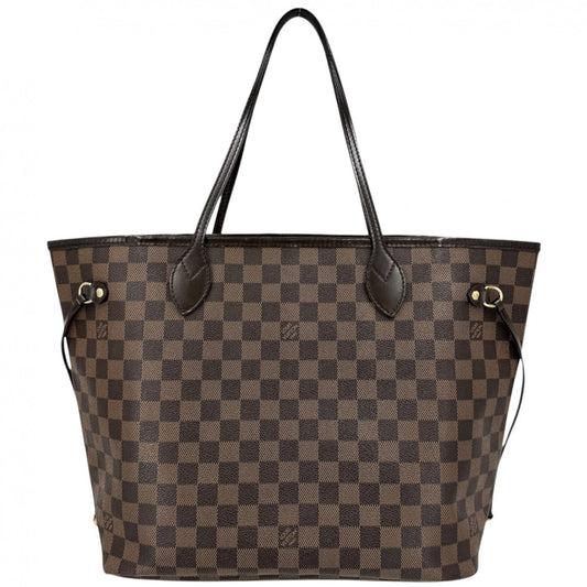 LOUIS VUITTON ルイヴィトン トートバッグ ネヴァーフルMM ハンドバッグ N51105 ダミエキャンバス ブラウン 茶 ゴールド金具 レディース【中古品】