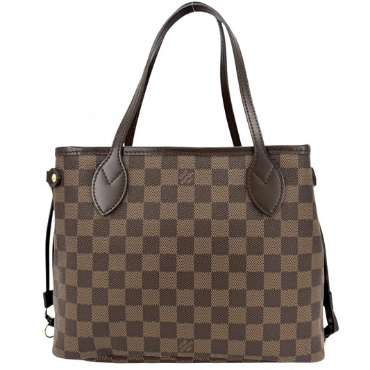 【開店SALE】 LOUIS VUITTON ルイヴィトン トートバッグ ダミエ ネヴァーフルPM ハンドバッグ 通勤 通学 N51109 ブラウン 茶 ゴールド金具 レディース【中古品】