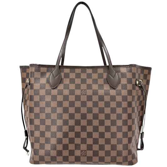 【開店SALE】 LOUIS VUITTON ルイヴィトン トートバッグ ネヴァーフルMM ハンドバッグ N40599 ダミエキャンバス ブラウン 茶 ゴールド金具 レディース【中古品】
