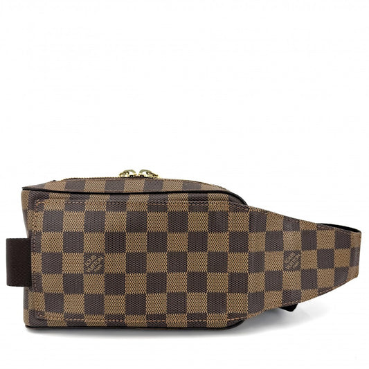 【開店SALE】 LOUIS VUITTON ルイヴィトン ボディバッグ ジェロニモス ウエストポーチ Geronimos N51994 ダミエキャンバス ブラウン 茶 ゴールド金具 メンズ【中古品】