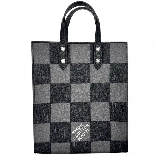 LOUIS VUITTON ルイヴィトン 2WAY ダミエチェッカーボード サックプラXS ハンドバッグ ショルダーバッグ Sac Plat XS N60479 ブラック 黒 シルバー金具 メンズ【中古品】