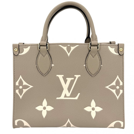 LOUIS VUITTON ルイヴィトン 2WAY モノグラムアンプラント オンザゴーPM ハンドバッグ ショルダーバッグ ベージュ M45779 トゥルトレールクレーム ゴールド金具 レディース【中古品】