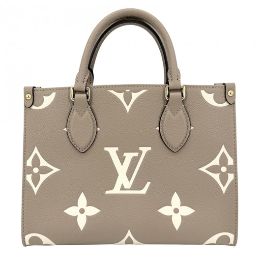 LOUIS VUITTON ルイヴィトン 2WAY モノグラムアンプラント オンザゴーPM ハンドバッグ ショルダーバッグ ベージュ M45779 トゥルトレールクレーム ゴールド金具 レディース【中古品】