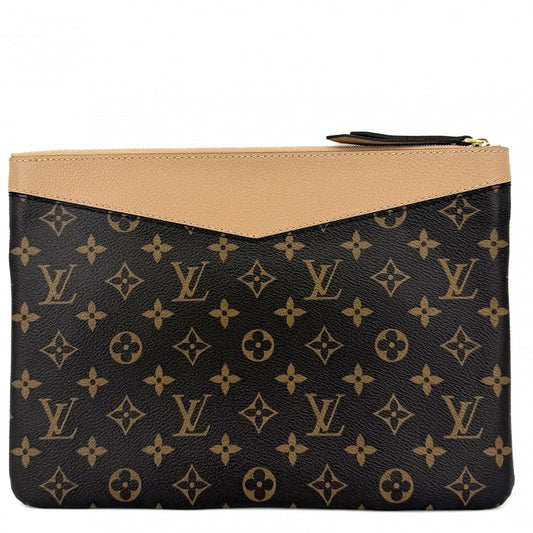 LOUIS VUITTON ルイヴィトン クラッチバッグ デイリーポーチ セカンドバッグ M64591 モノグラムキャンバス ブラウン 茶 ゴールド金具 メンズ【中古品】