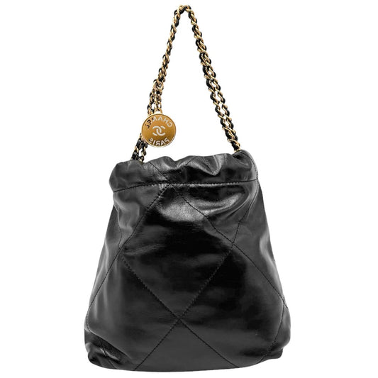 CHANEL シャネル 2WAY シャネル22ミニ ロゴ ハンドバッグ ショルダーバッグ チェーン かばん 鞄 レザー ブラック 黒 ゴールド金具 レディース【中古品】
