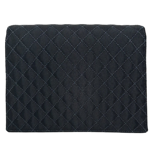 CHANEL シャネル ショルダーバッグ マトラッセ エンブレムワッペン ココマーク チェーンショルダー ココ かばん 鞄 キャンバス レザー ブラック 黒 シルバー金具 レディース【中古品】