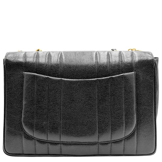 CHANEL シャネル ショルダーバッグ マドモアゼル ダブルチェーン ココマーク ターンロック ココ ヴィンテージ かばん 鞄 キャビアスキン ブラック 黒 ゴールド金具 レディース【中古品】