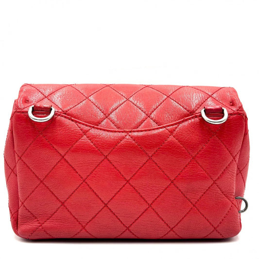 CHANEL シャネル ショルダーバッグ マトラッセ チェーン ココ ココマーク かばん 鞄 レザー レッド系 ガンメタル金具 レディース【中古品】