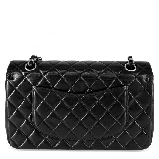 CHANEL シャネル ショルダーバッグ マトラッセ25 ココマーク ターンロック Matelasse ダブルフラップ ダブルチェーン ラムスキン ネイビー 紺 シルバー金具 レディース【中古品】