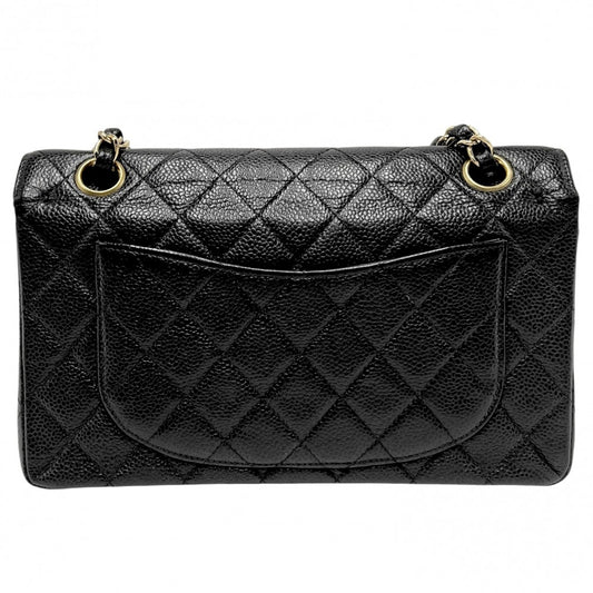 CHANEL シャネル ショルダーバッグ マトラッセ23 チェーンショルダー ダブルフラップ ダブルチェーン キャビアスキン ブラック 黒 ゴールド金具 レディース【中古品】