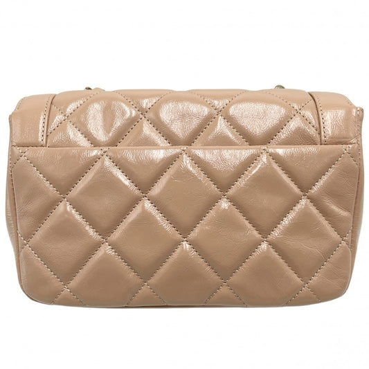 CHANEL シャネル ショルダーバッグ マトラッセ チェーン ココマーク レザー ベージュ ゴールド金具 レディース【中古品】