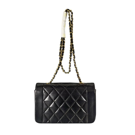 CHANEL シャネル ショルダーバッグ ダイアナ22 チェーンショルダー 2番台 ココマーク ラムスキン ブラック 黒 ゴールド金具 レディース【中古品】