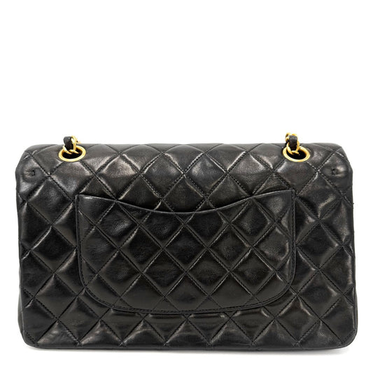 CHANEL シャネル ショルダーバッグ マトラッセ25 ダブルチェーン ダブルフラップ ココマーク ターンロック ラムスキン ブラック 黒 ゴールド金具 レディース【中古品】