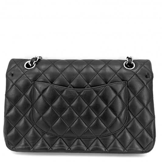 CHANEL シャネル ショルダーバッグ マトラッセ25 ダブルチェーン ダブルフラップ ココマーク ターンロック レザー ブラック 黒 シルバー金具 レディース【中古品】