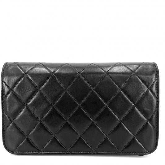 【開店SALE】 CHANEL シャネル ショルダーバッグ マトラッセ ココマーク チェーン フルフラップ ラムスキン ブラック 黒 ゴールド金具 レディース【中古品】