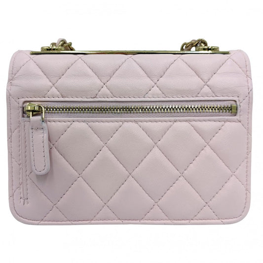 CHANEL シャネル チェーンウォレット トレンディCC マトラッセ ショルダーバッグ ココマーク ラムスキン ピンク ゴールド金具 レディース【中古品】