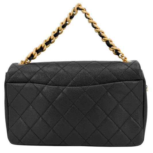 CHANEL シャネル 2WAY マトラッセ ココマーク ハンドバッグ ショルダーバッグ チェーン キャビアスキン ブラック 黒 ゴールド金具 レディース【中古品】