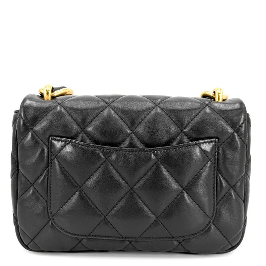CHANEL シャネル ショルダーバッグ マトラッセ ココマーク チェーン ミニバッグ レザー ブラック 黒 ゴールド金具 レディース【中古品】