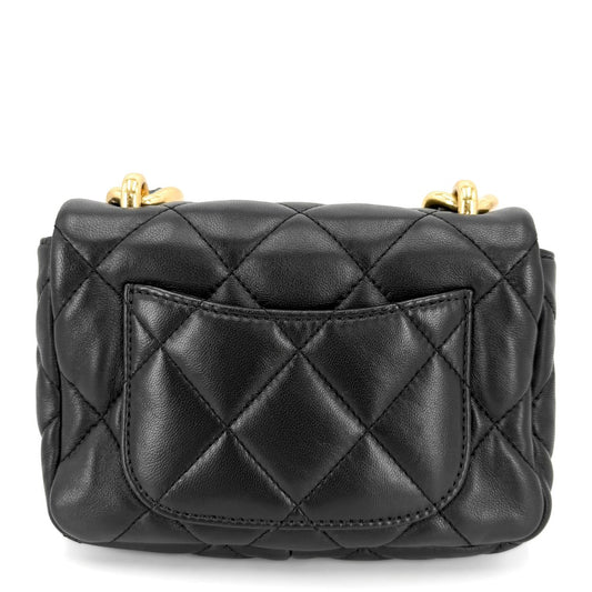CHANEL シャネル ショルダーバッグ マトラッセ ココマーク チェーン スクエア ミニバッグ ラムスキン ブラック 黒 ゴールド金具 レディース【中古品】