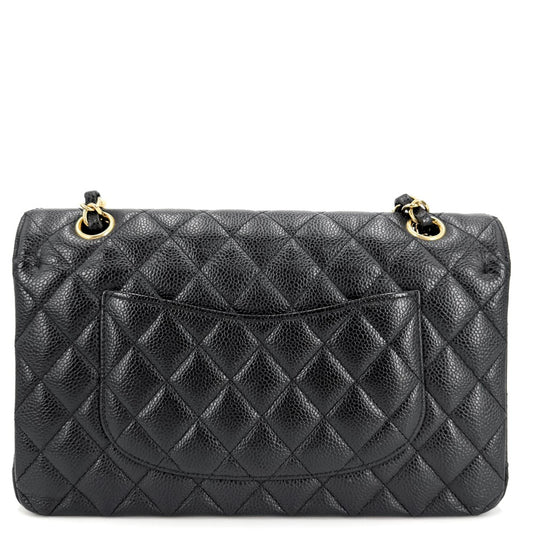 CHANEL シャネル ショルダーバッグ マトラッセ25 ダブルチェーン チェーンショルダー ブルフラップ キャビアスキン ブラック 黒 ゴールド金具 レディース【中古品】