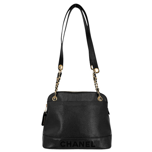 CHANEL シャネル ハンドバッグ チェーントートバッグ ココマーク キャビアスキン ブラック 黒 ゴールド金具 レディース【中古品】