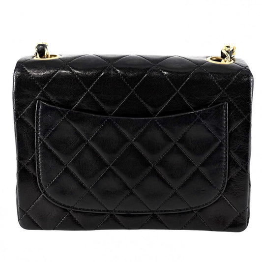 CHANEL シャネル ショルダーバッグ ミニマトラッセ チェーン ターンロック Mini Matelasse ヴィンテージ ココマーク ラムスキン ブラック 黒 ゴールド金具 レディース【中古品】