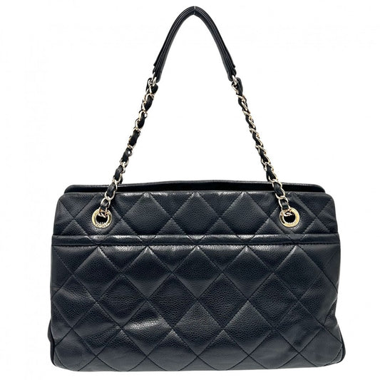 CHANEL シャネル ハンドバッグ マトラッセ チェーンショルダー ココマーク ココ 鞄 かばん キャビアスキン ブラック 黒 ゴールド金具 レディース【中古品】