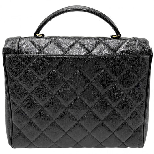 CHANEL シャネル ハンドバッグ マトラッセ ココマーク トップハンドル キャビアスキン ブラック 黒 ゴールド金具 レディース【中古品】